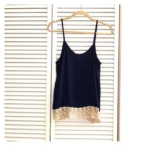 Navy blue, crochet top